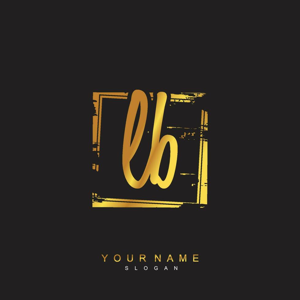 Initial LB Monogram with Grunge Template Design vector