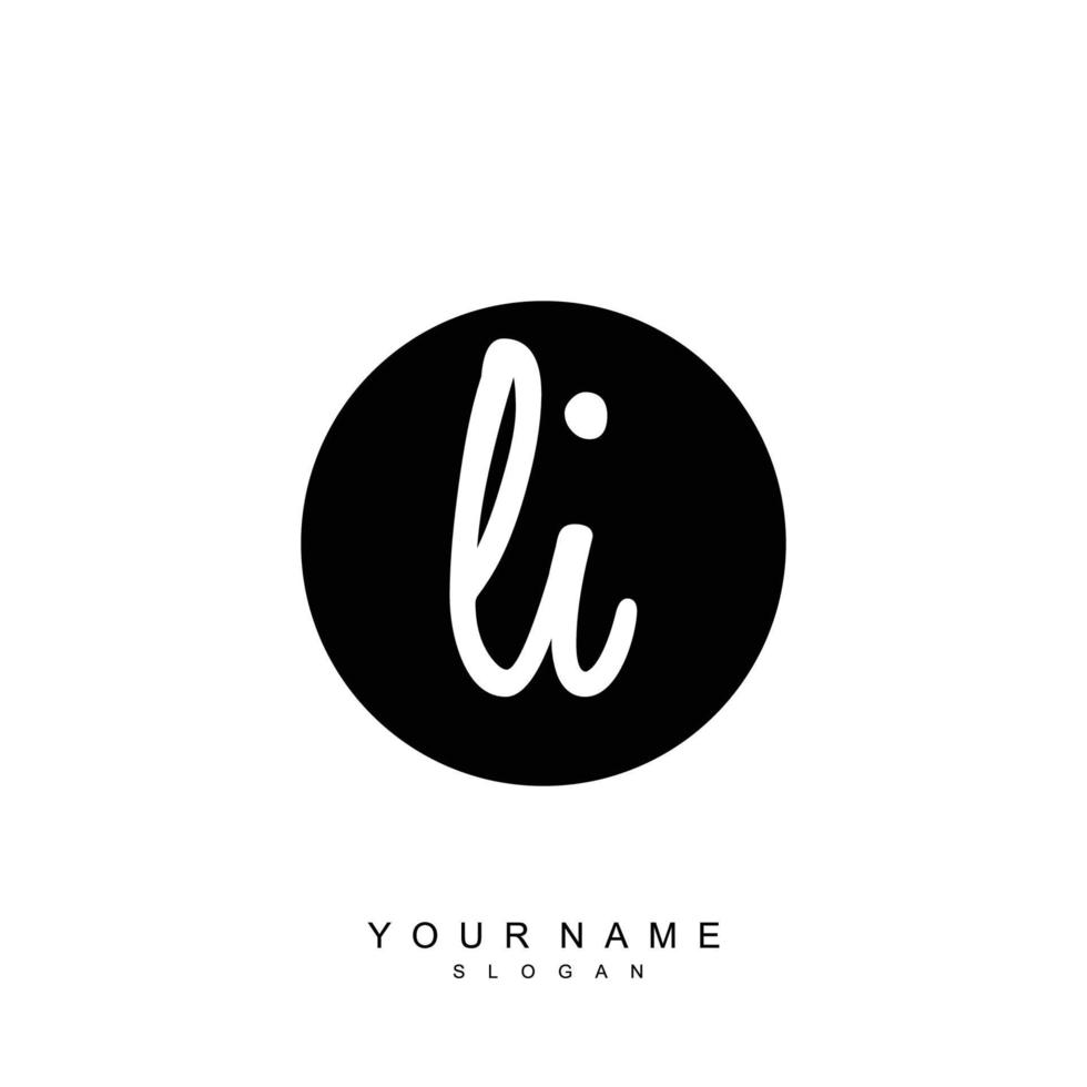 Initial LI Monogram with Grunge Template Design vector