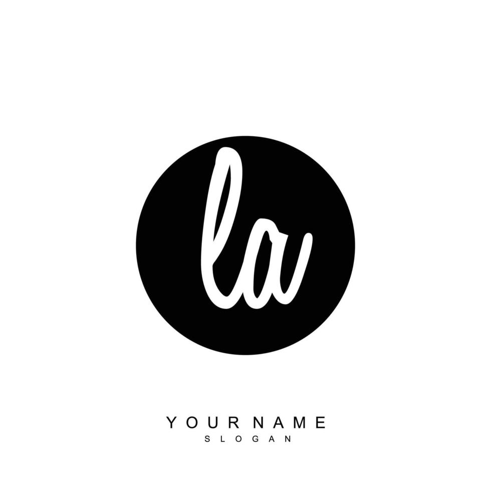 Initial LA Monogram with Grunge Template Design vector