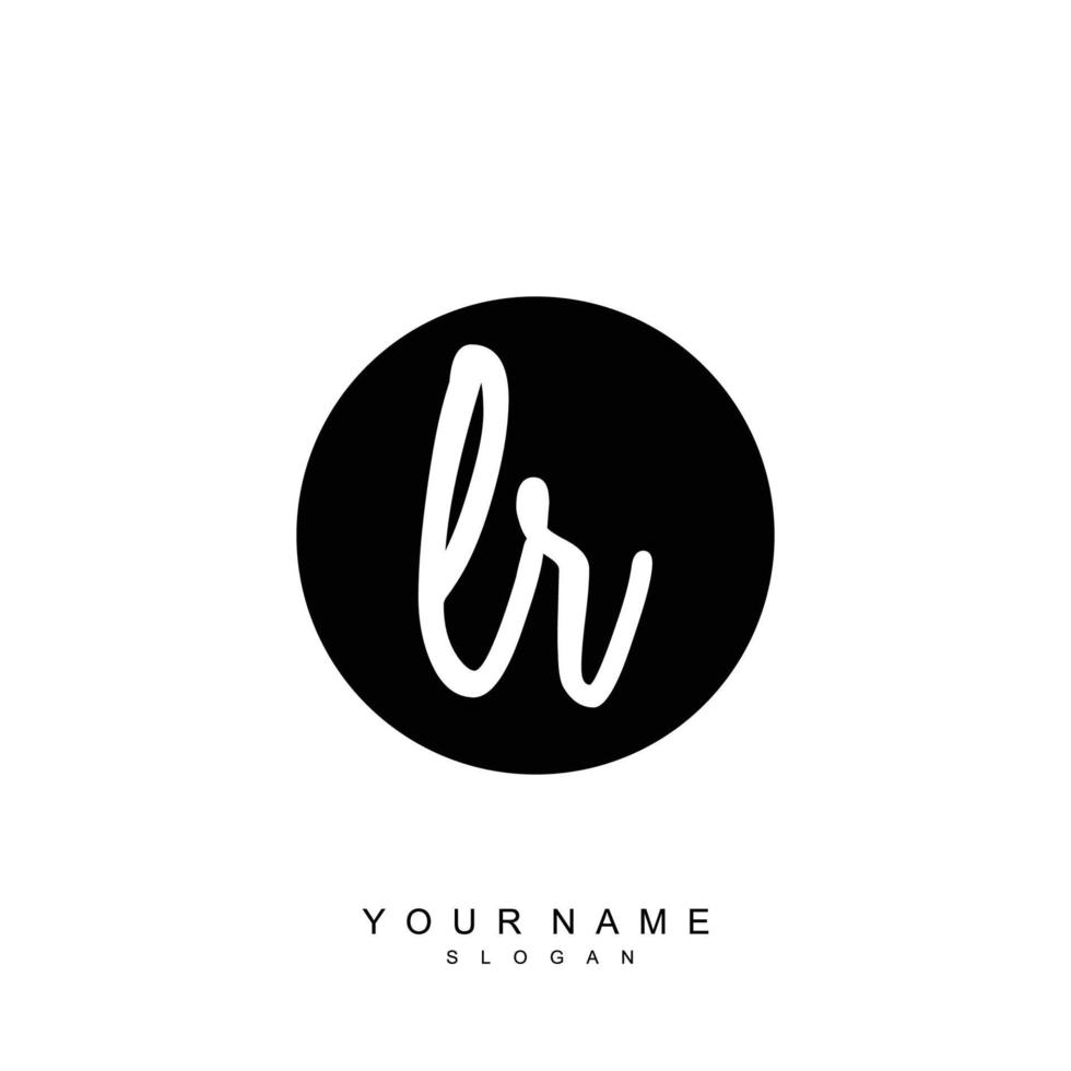 Initial LR Monogram with Grunge Template Design vector