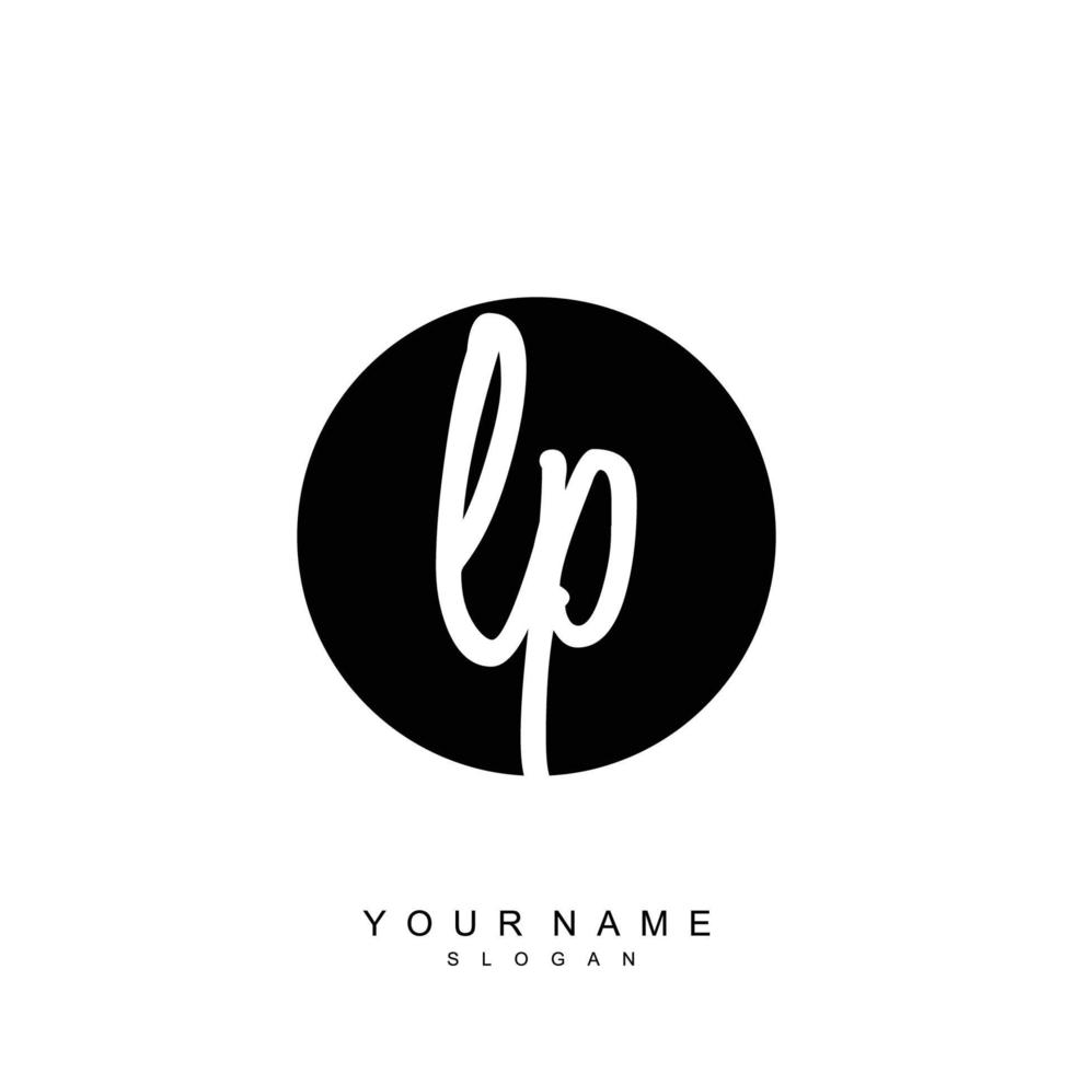Initial LP Monogram with Grunge Template Design vector