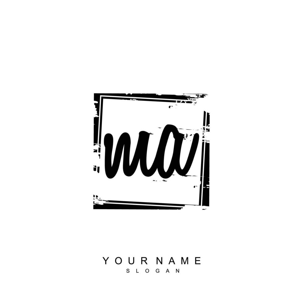 Initial MA Monogram with Grunge Template Design vector