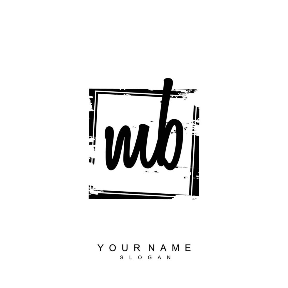 Initial MB Monogram with Grunge Template Design vector