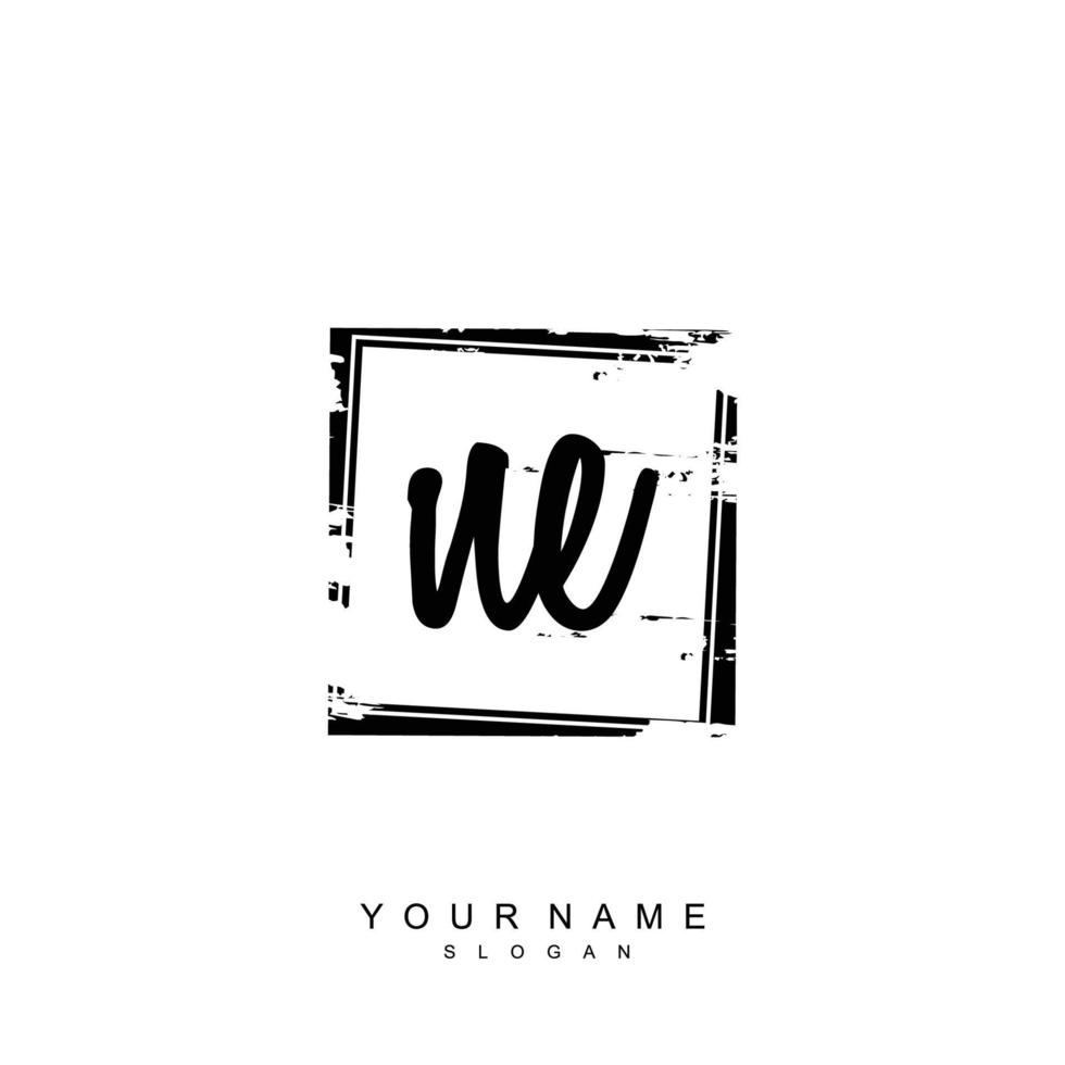 Initial NE Monogram with Grunge Template Design vector