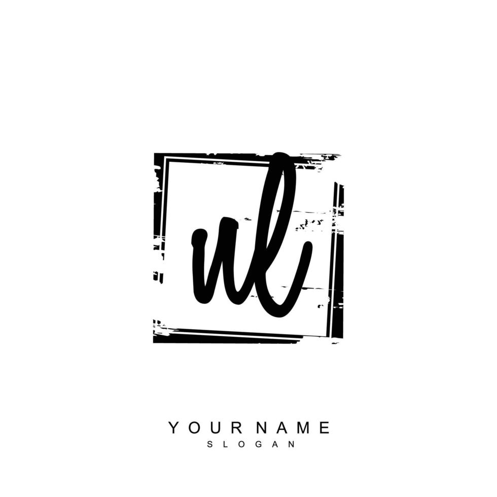Initial NL Monogram with Grunge Template Design vector