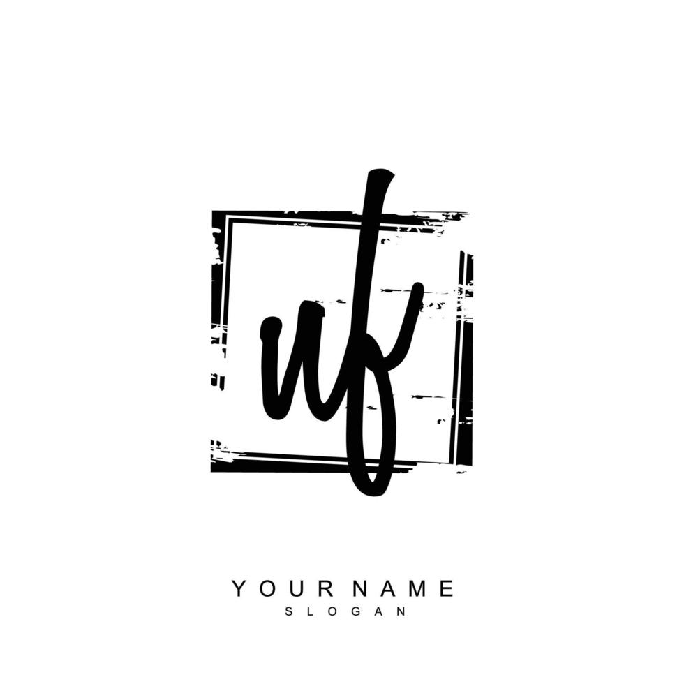 Initial NF Monogram with Grunge Template Design vector