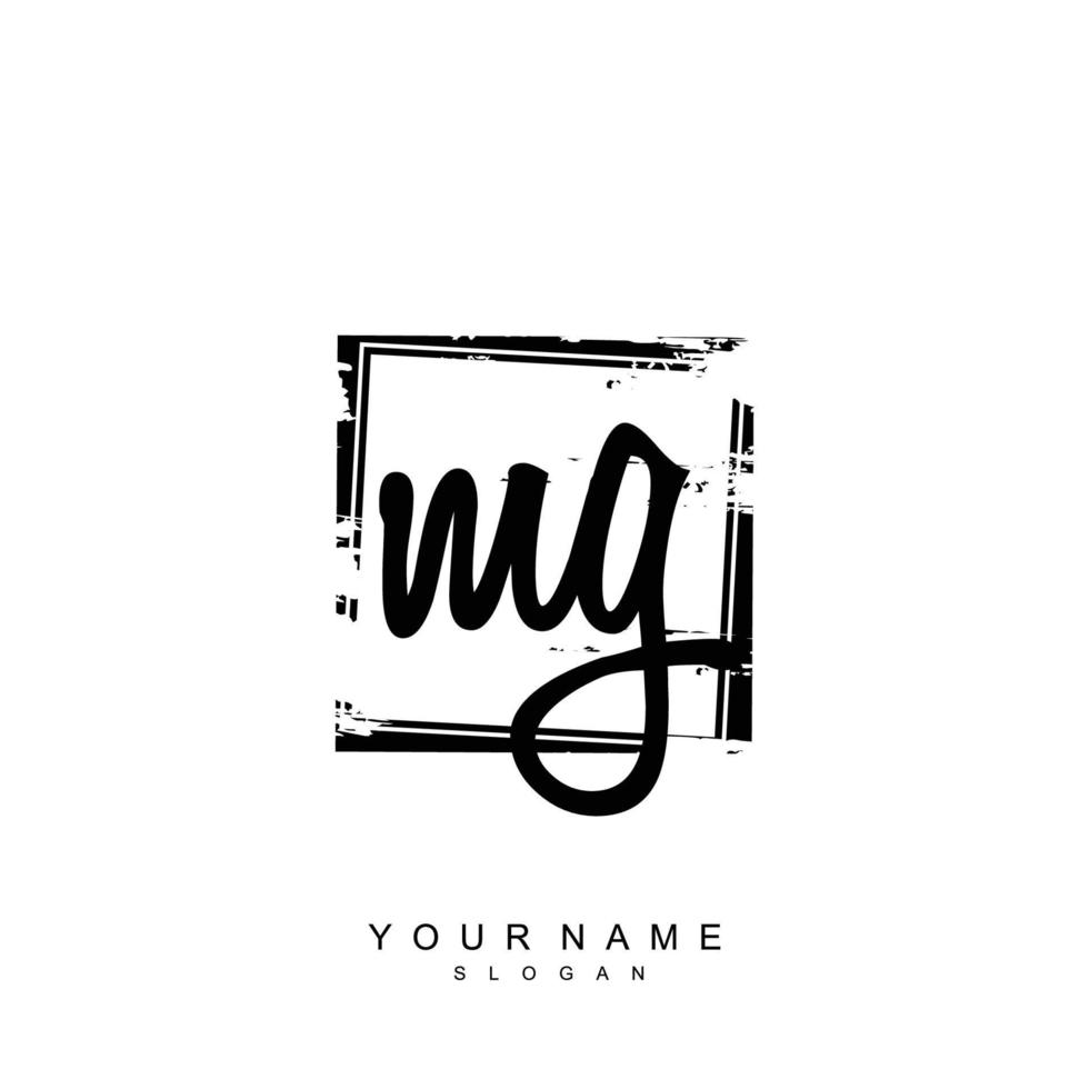 Initial MG Monogram with Grunge Template Design vector