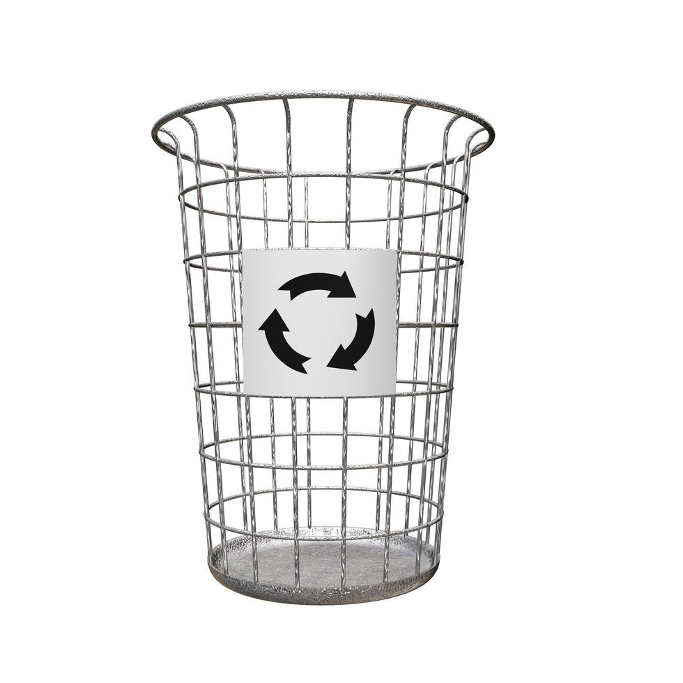 Recycling. Trash can. 3D render garbage basket photo