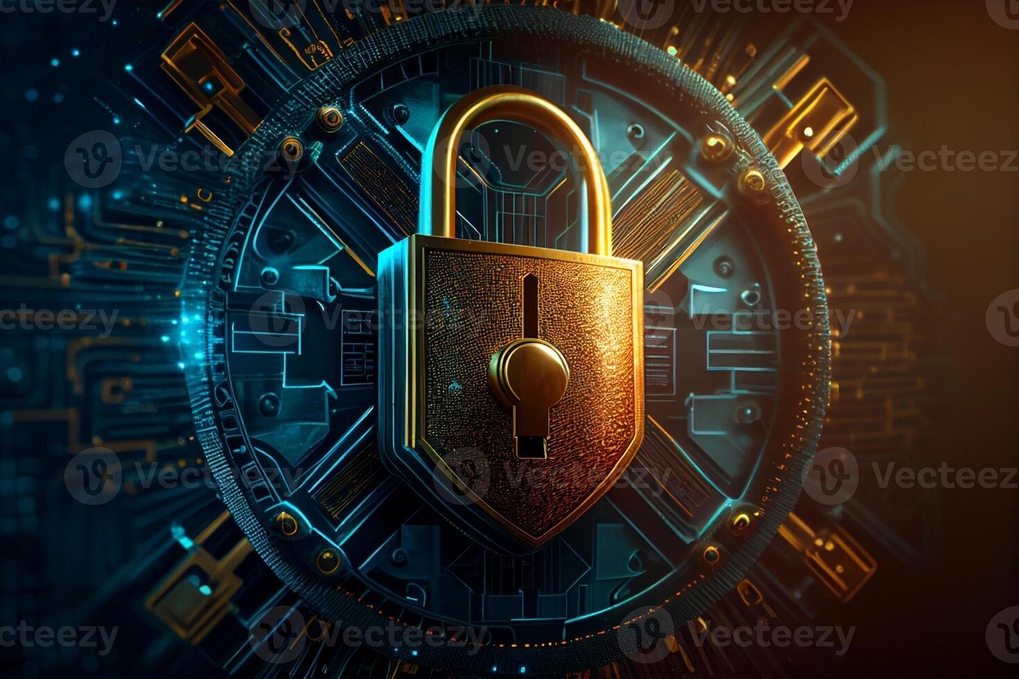 Cybersecurity and information or network protection. Future cyber technology web services for business and internet project, photo