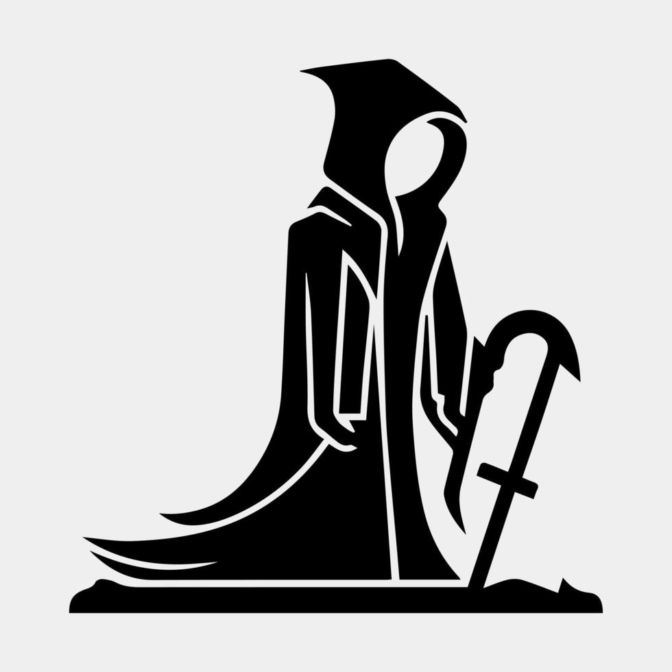 Cartoon Grim Reaper vector design tattoo