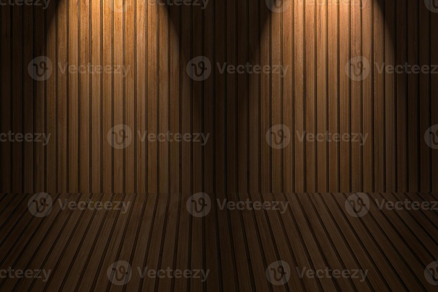 Wooden floor and wall photo