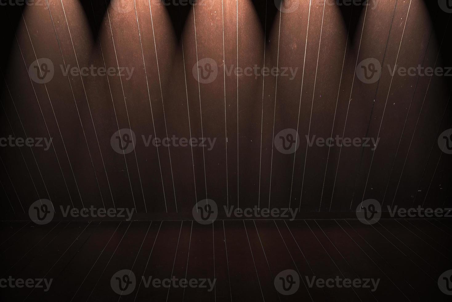 Wooden floor and wall with light photo