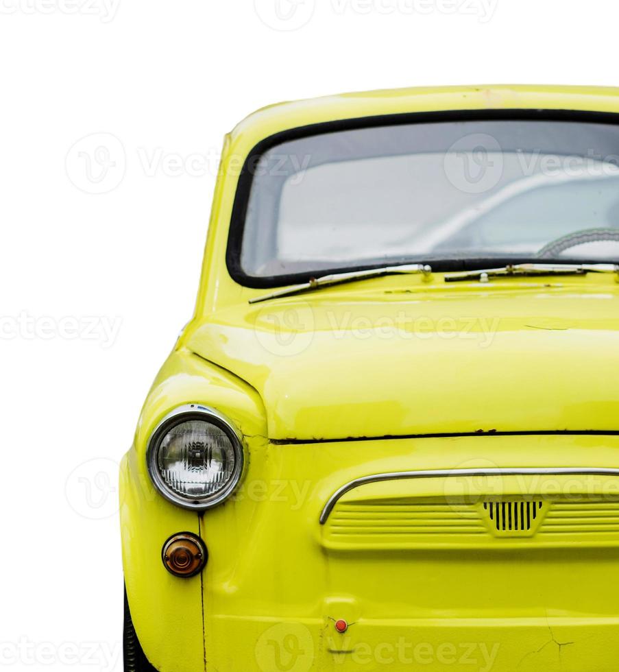 bright retro car on white background. photo