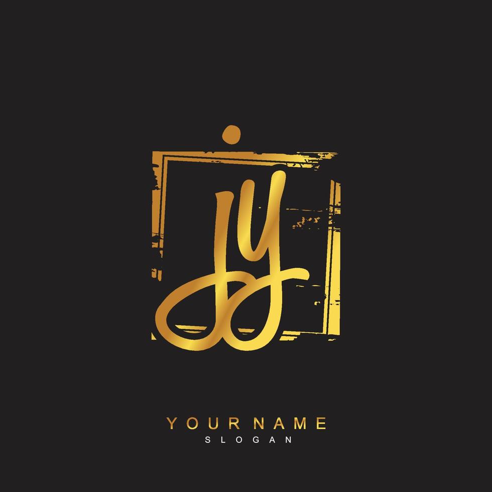 Initial JY Monogram with Grunge Template Design vector