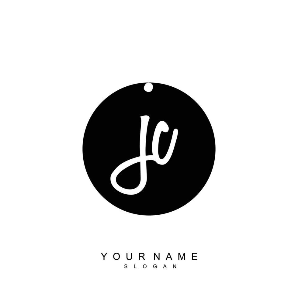 Initial JC Monogram with Grunge Template Design vector