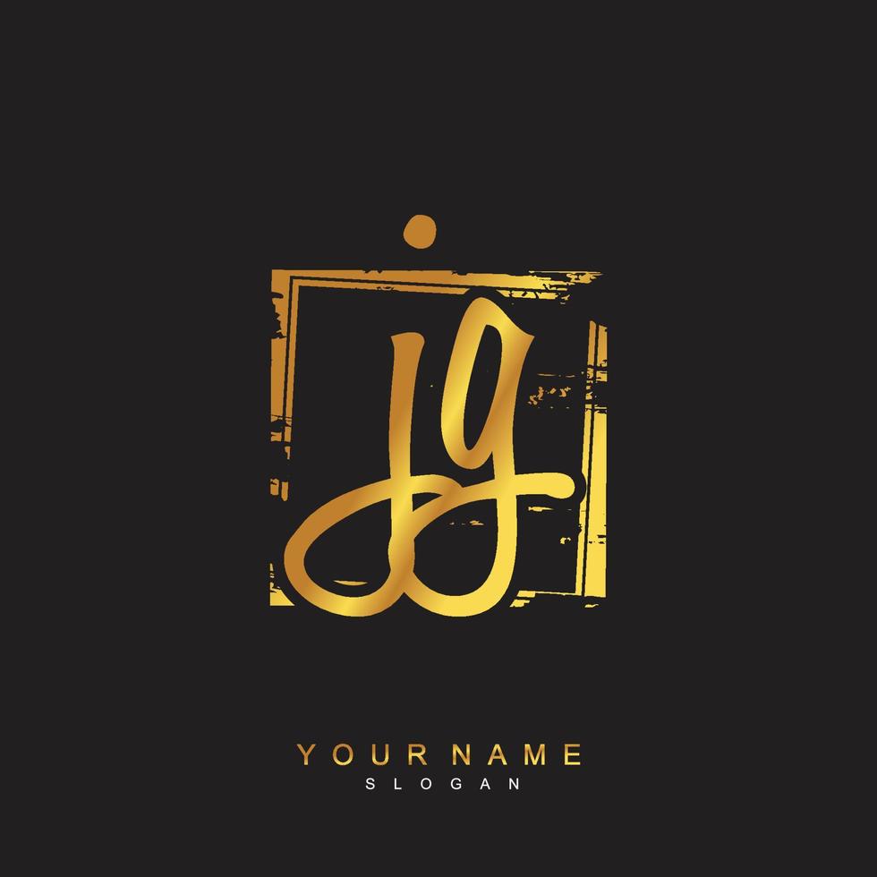 Initial JG Monogram with Grunge Template Design vector