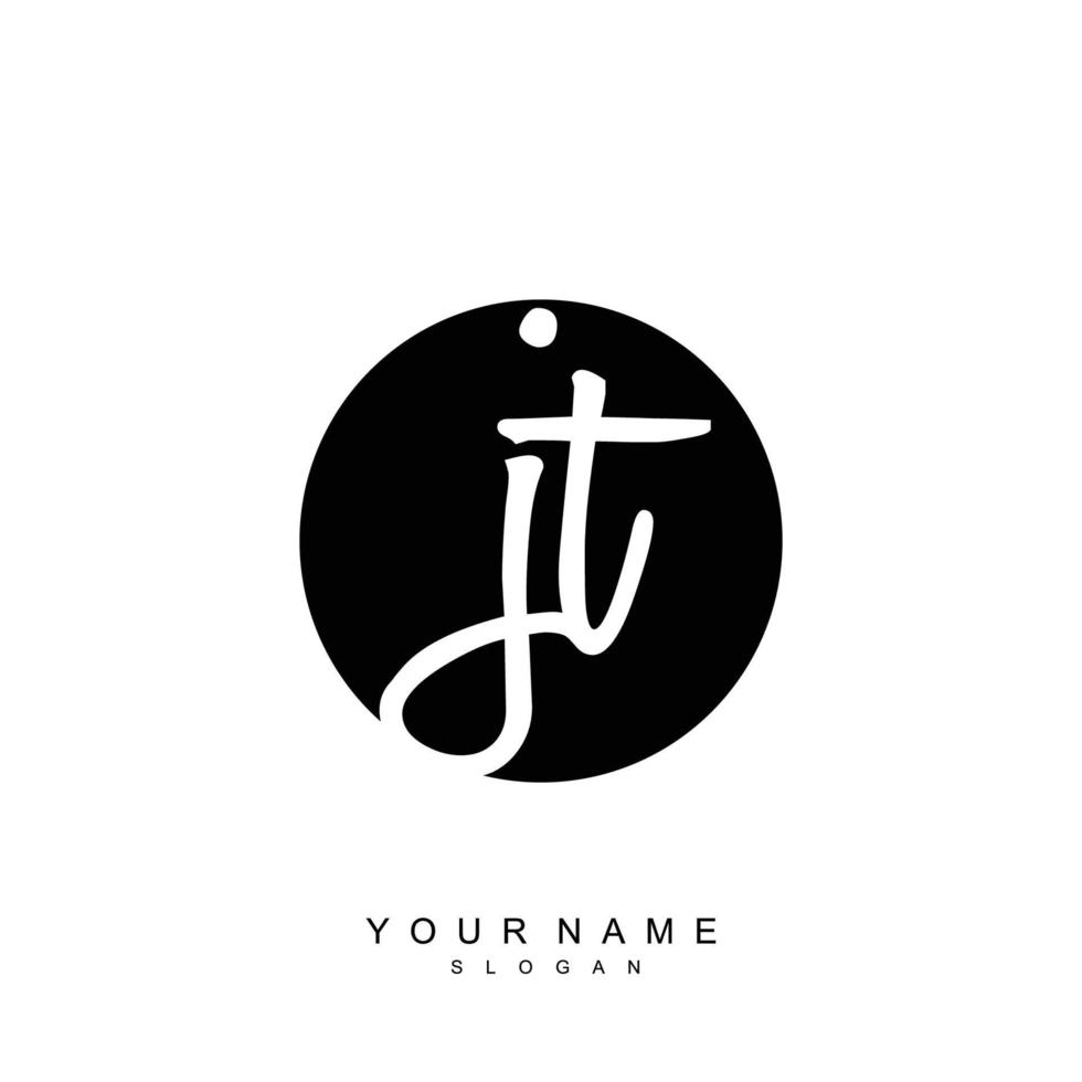 Initial JT Monogram with Grunge Template Design vector