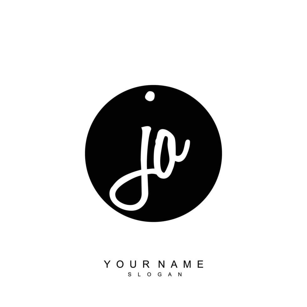 Initial JO Monogram with Grunge Template Design vector