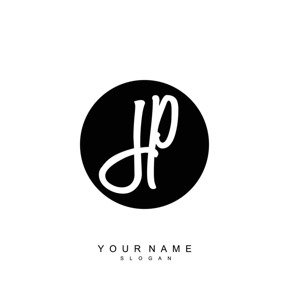 Initial JP Monogram with Grunge Template Design vector
