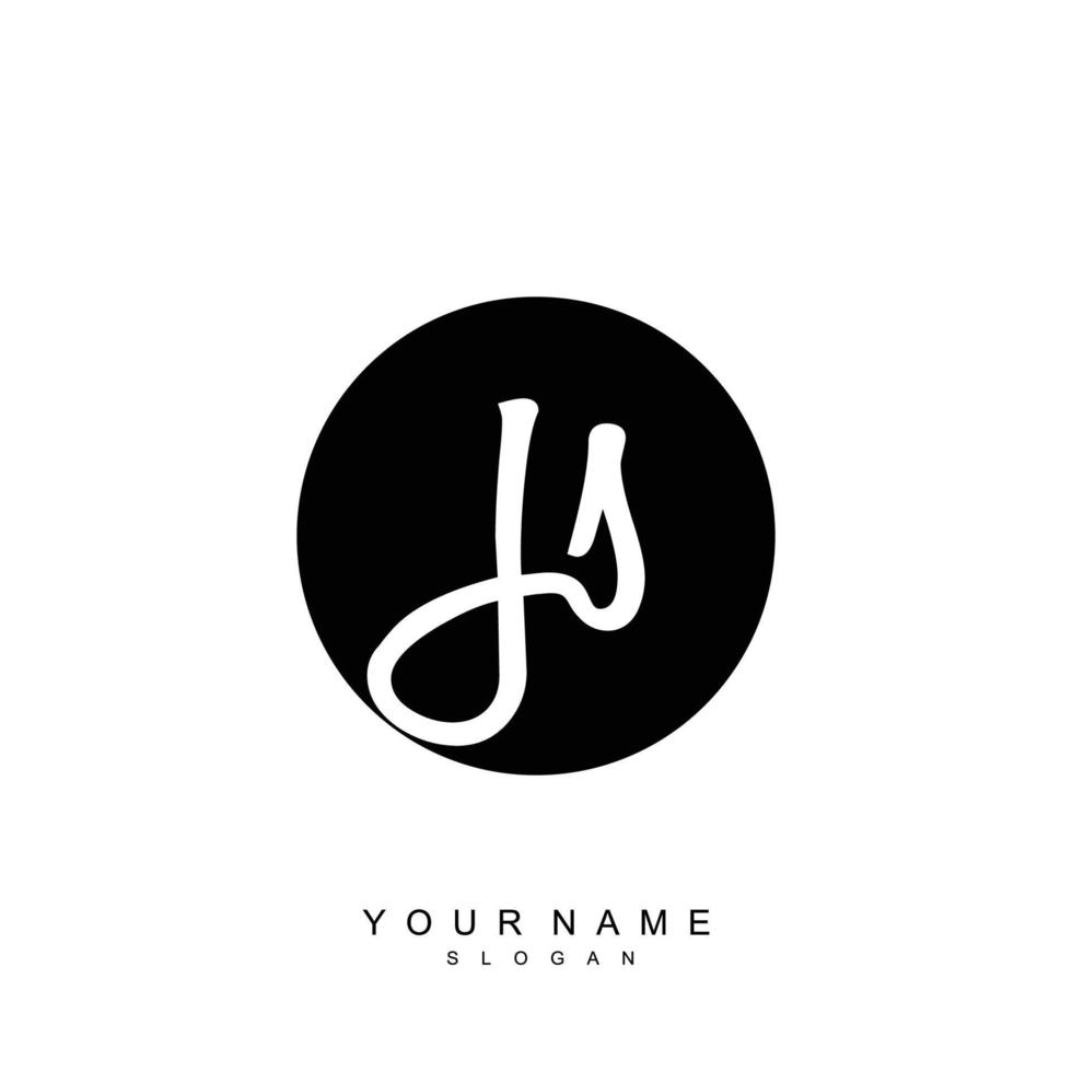 Initial JS Monogram with Grunge Template Design vector