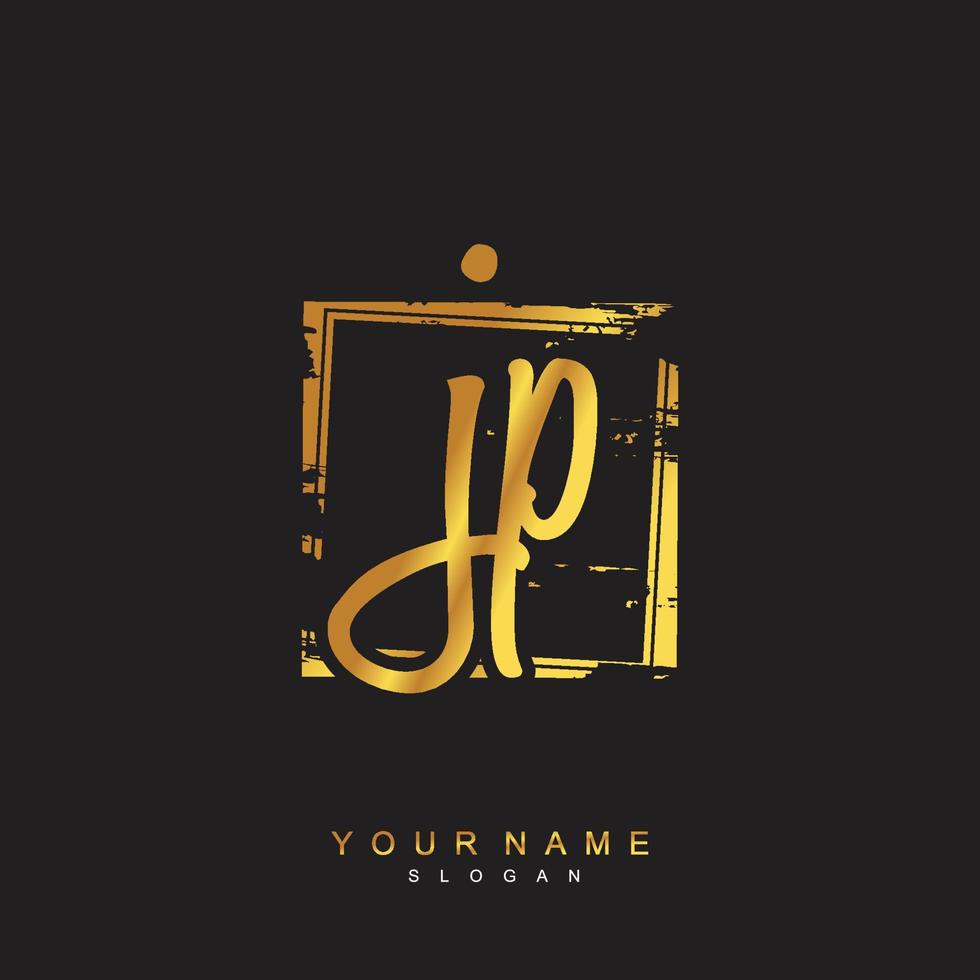 Initial JP Monogram with Grunge Template Design vector