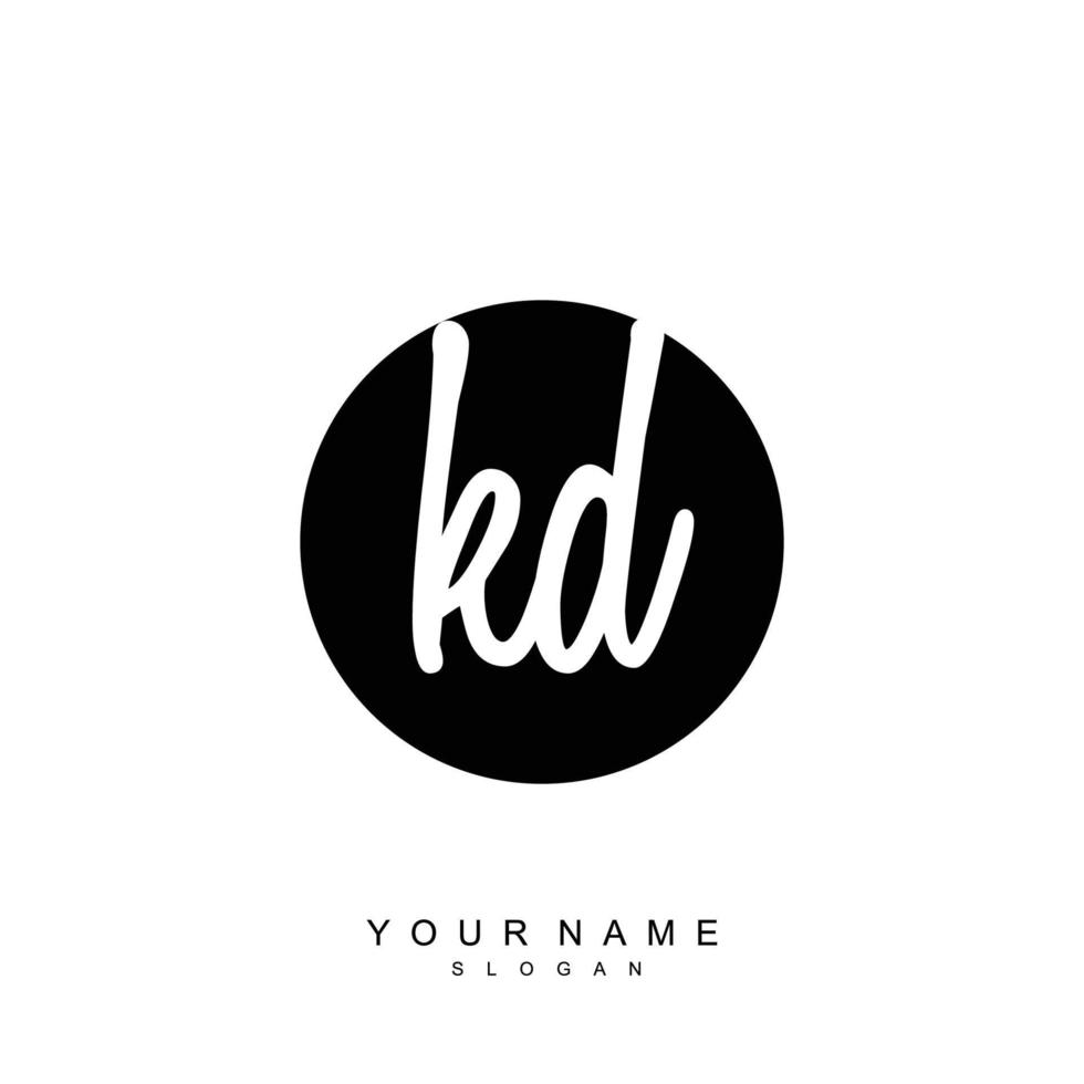 Initial KD Monogram with Grunge Template Design vector