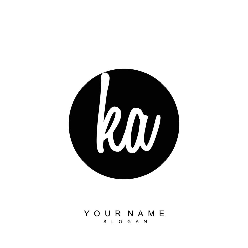 Initial KA Monogram with Grunge Template Design vector