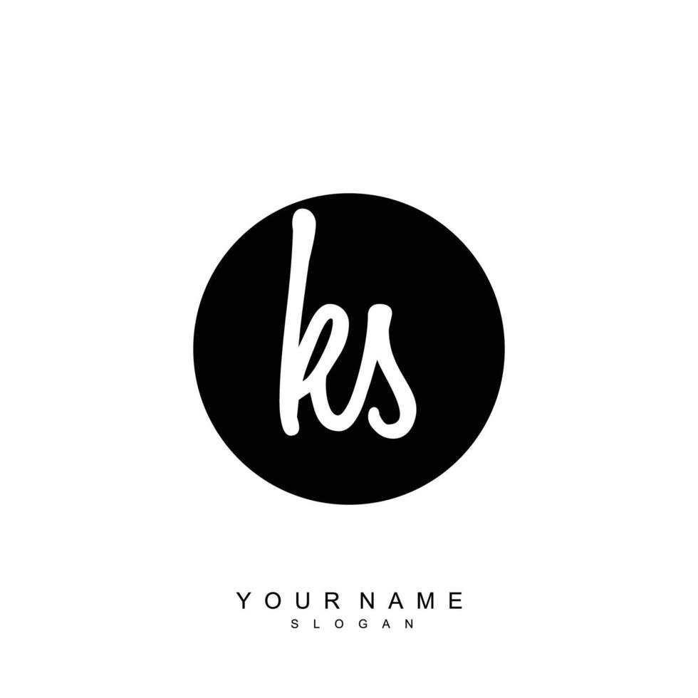 Initial KS Monogram with Grunge Template Design vector