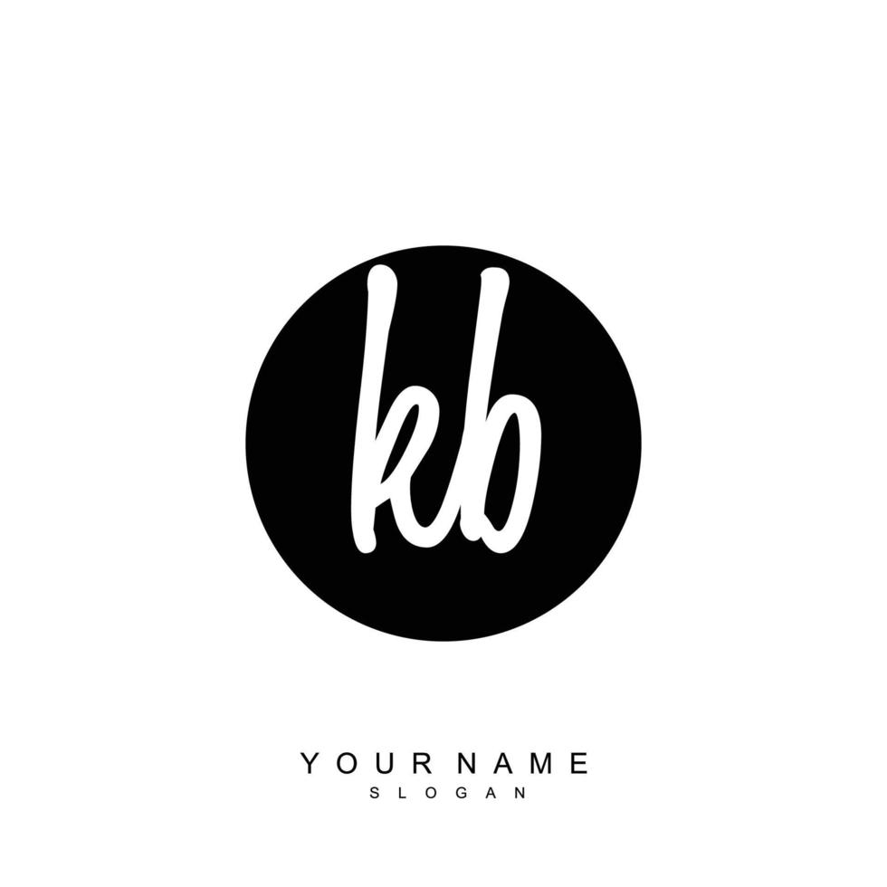 Initial KB Monogram with Grunge Template Design vector