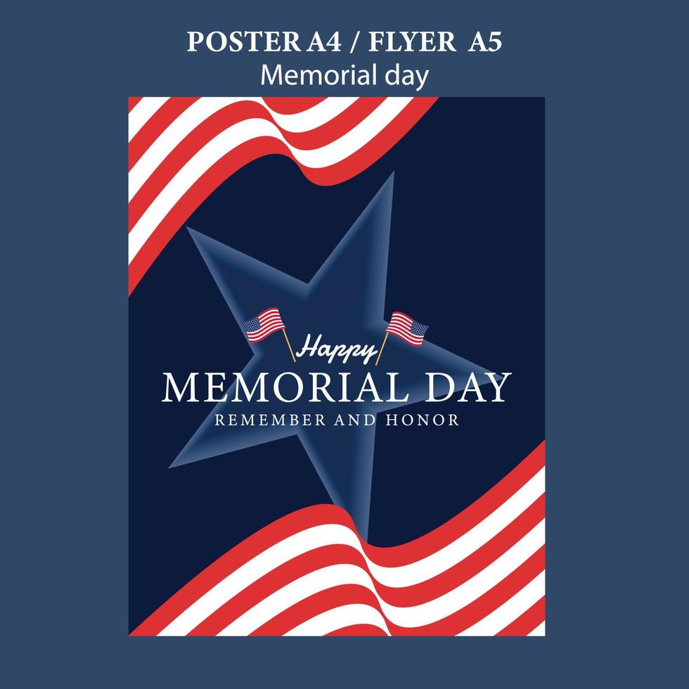 A memorial day banner with american flags independence day vector