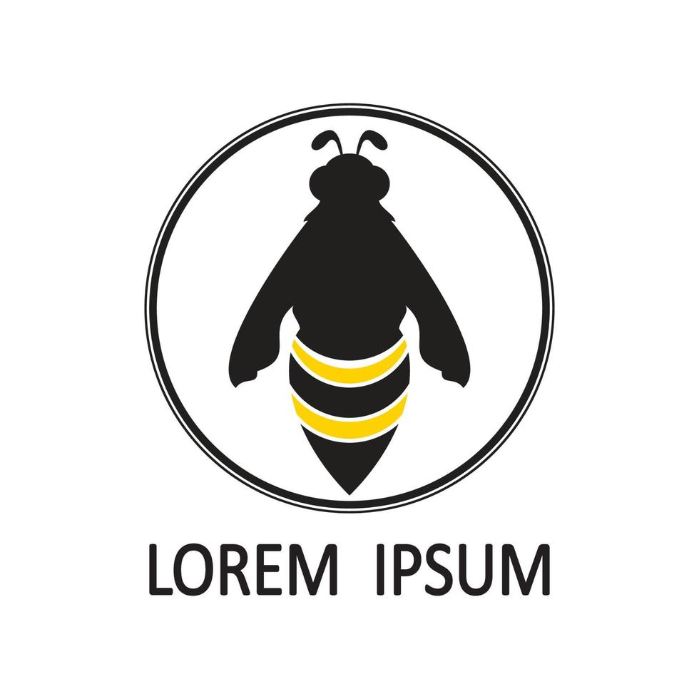 icono de diseño de ilustraciones de logotipo de abeja vector