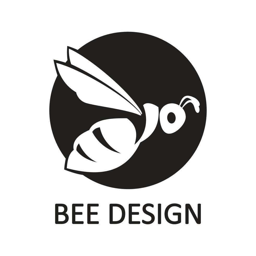 bee logo illustrations design icon vector