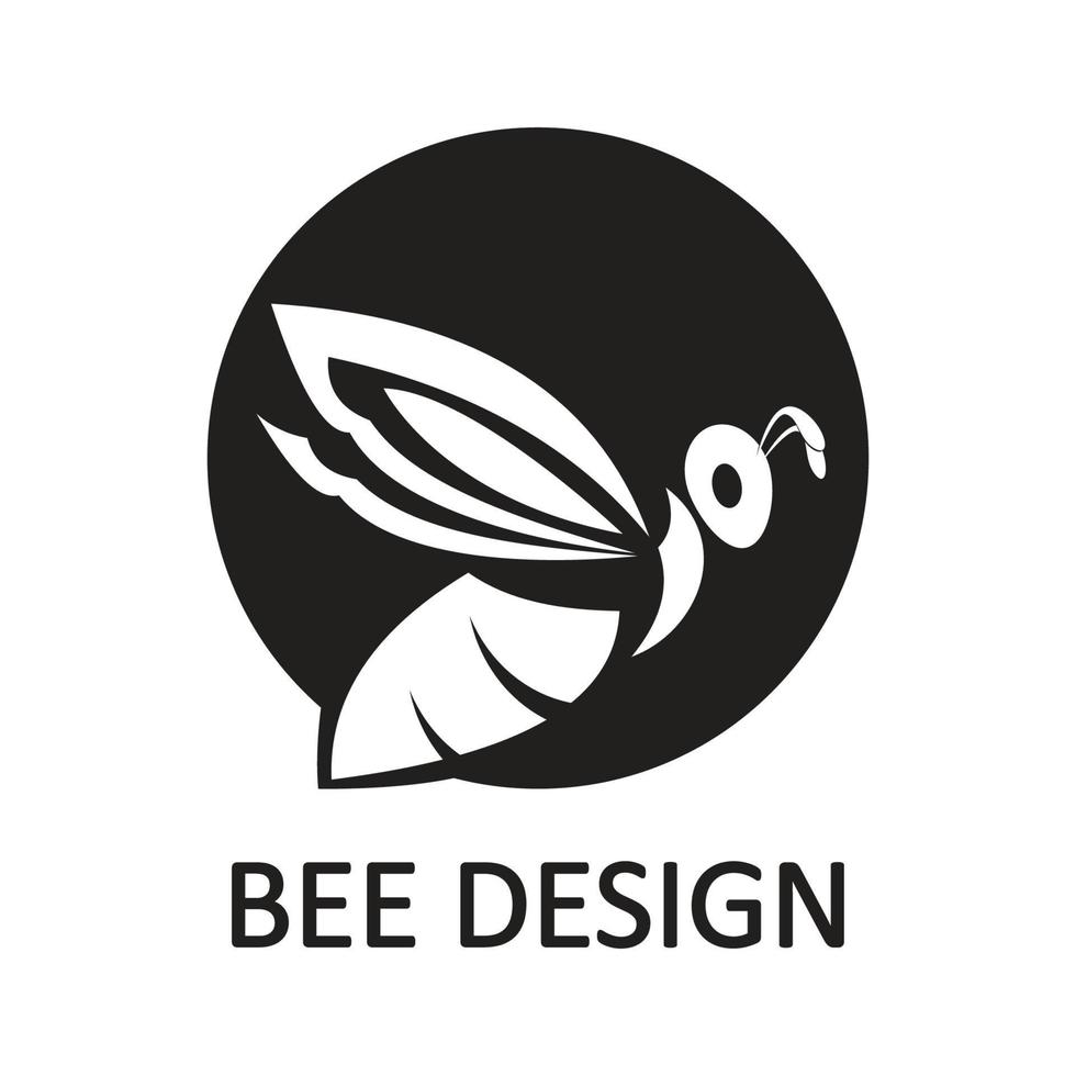 bee logo illustrations design icon vector
