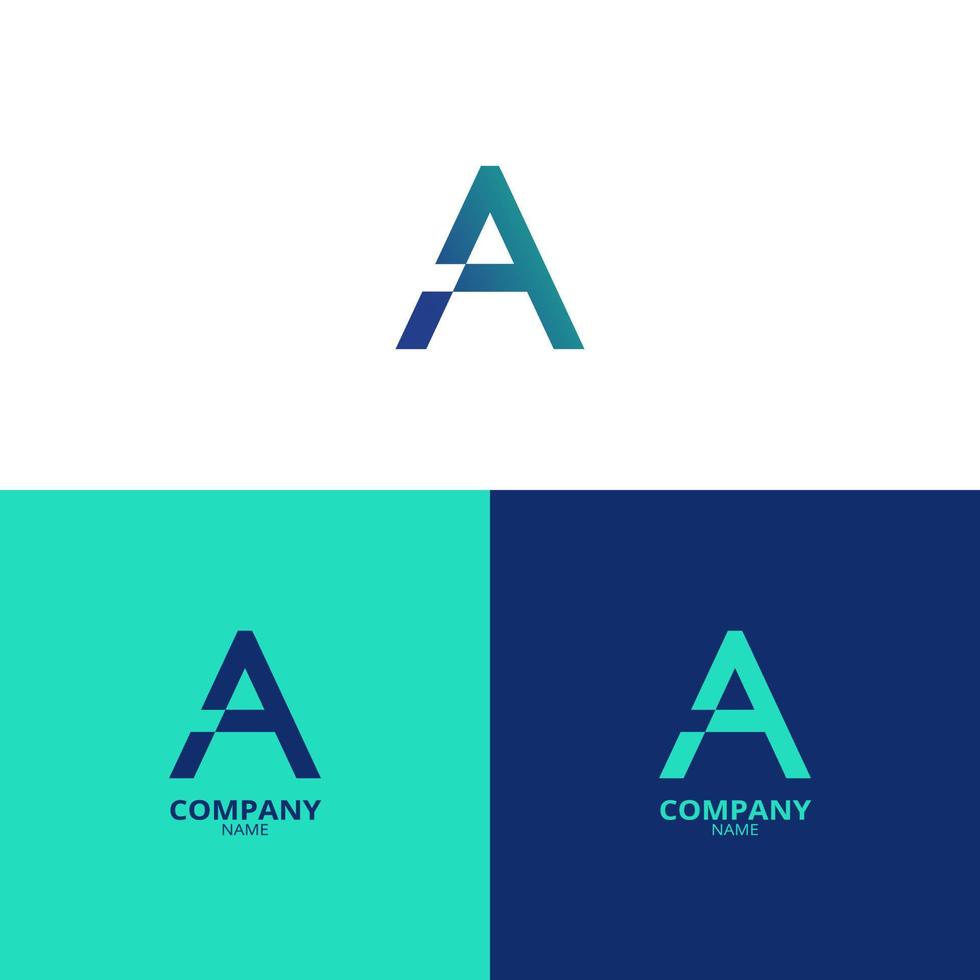 un letra logo con un hermosa mezcla de ligero azul y oscuro azul colores, cuales es sencillo y elegante. adecuado para fortalecimiento tu negocio identidad. vector