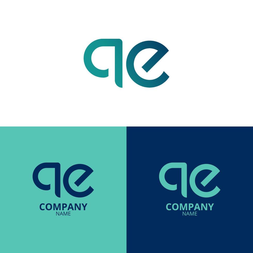 Simple and elegant Letter AE logo, with beautiful gradient colors. suitable for strengthening your business identity. vector