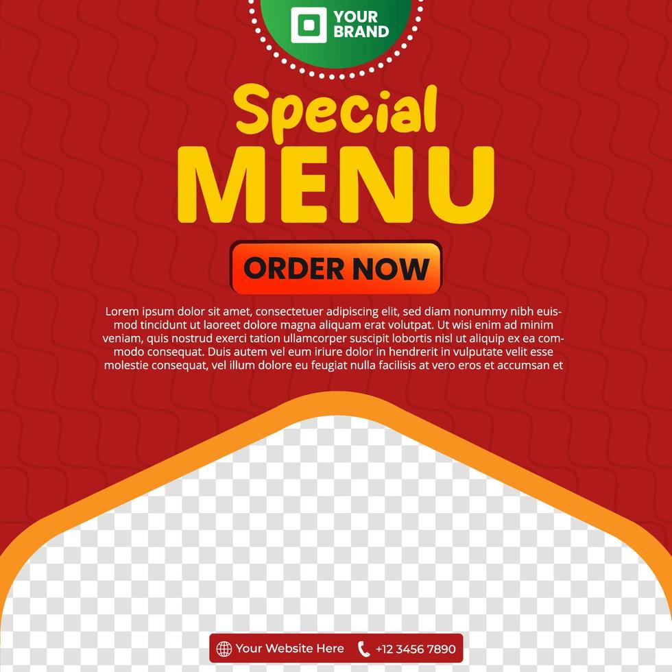Social media template with a fresh drink theme, perfect for your business posts vector