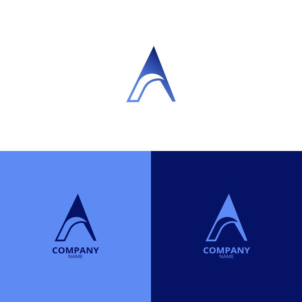 A simple and elegant Letter A logo, with beautiful light blue and bluish purple gradient colors. suitable for strengthening your business identity vector