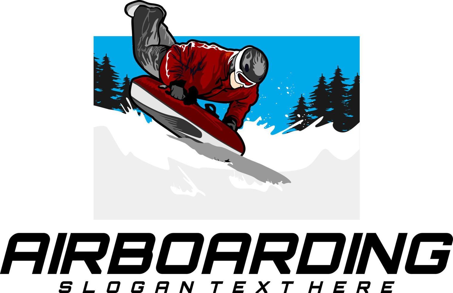 airboarding ice sport logo design vector