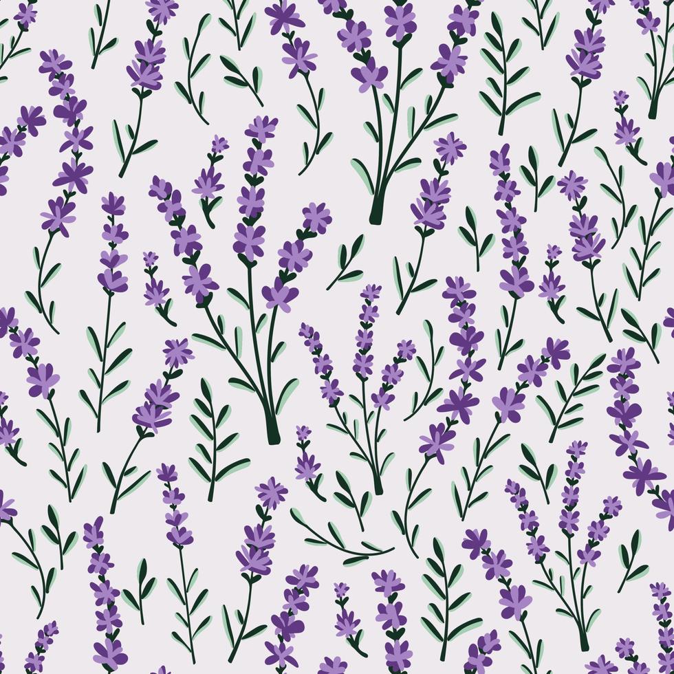 Lavender seamless pattern. Modern print for fabric, textiles, wrapping paper vector