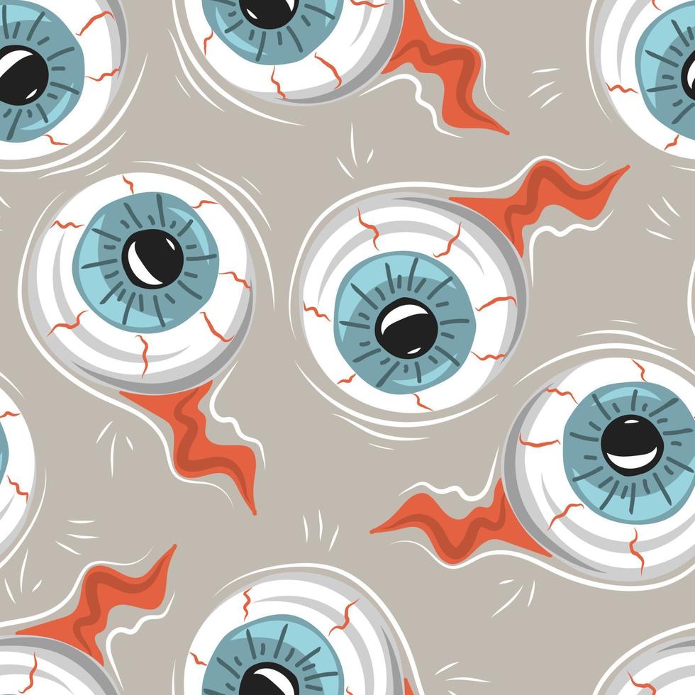 Seamless pattern of human eyeballs. Halloween symbol vector