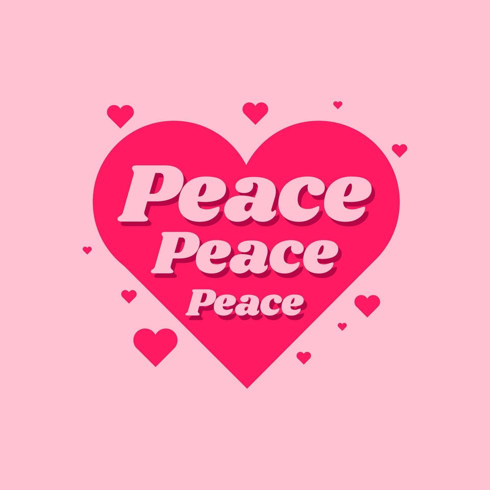 Peace Love Cute Sign Symbol Text Icon Banner Design Vector