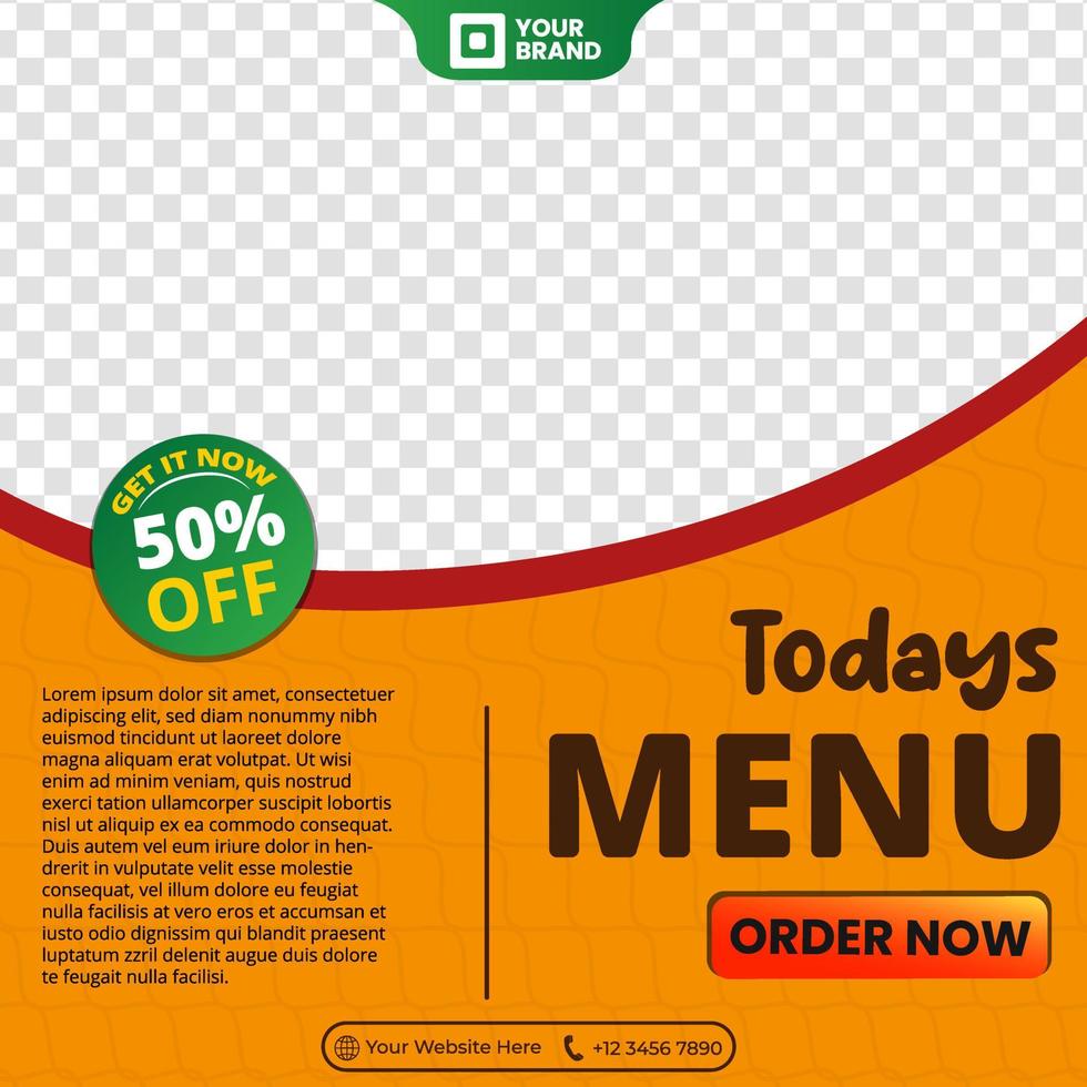 Social Media Templates with the theme of Mouthwatering Food, perfect for your business posts vector