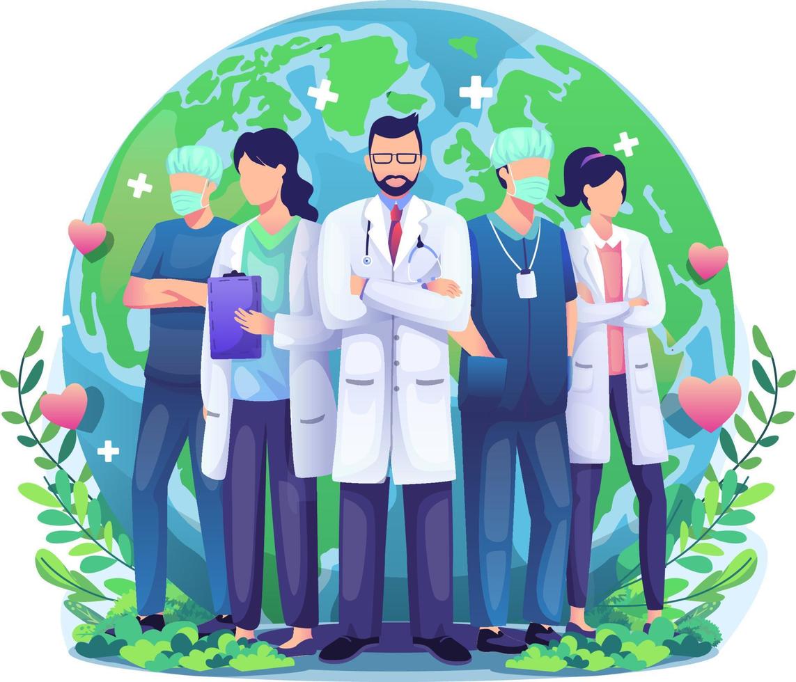 World Health Day background is a global health awareness day vector