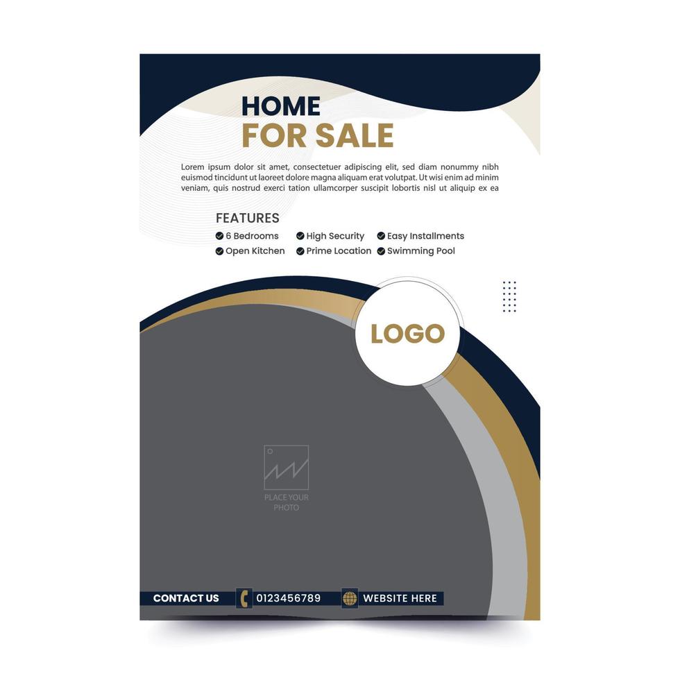 Free real estate business flyer template or a4 eps10 flyer vector