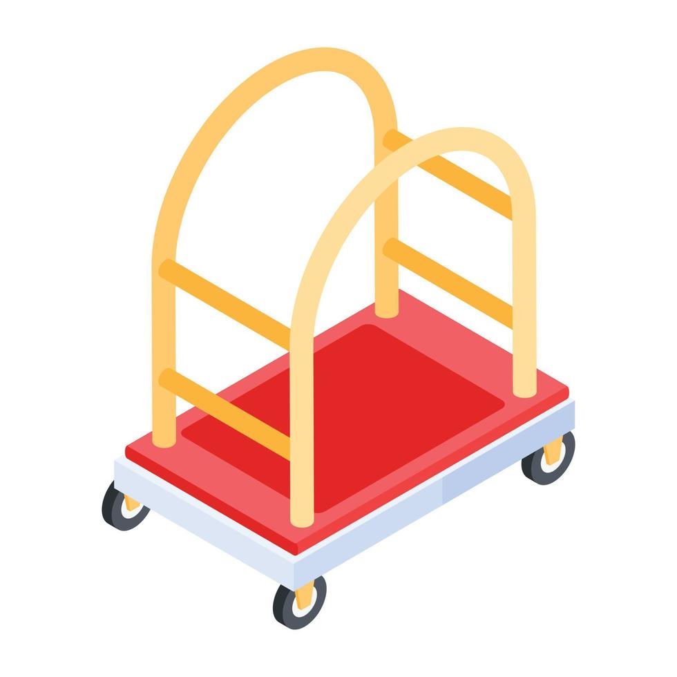 Trendy Luggage Cart vector