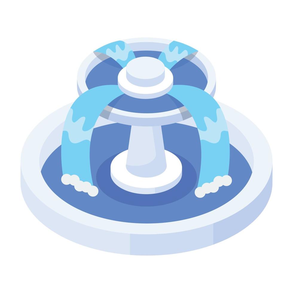 Trendy Water Fountain vector