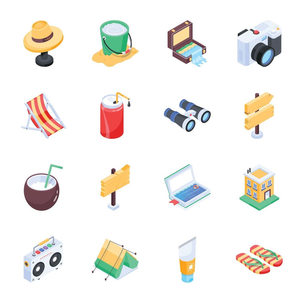 Premium Collection of Holidays Isometric Icons vector