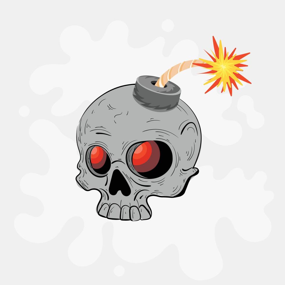 Trendy Skull Bomb vector