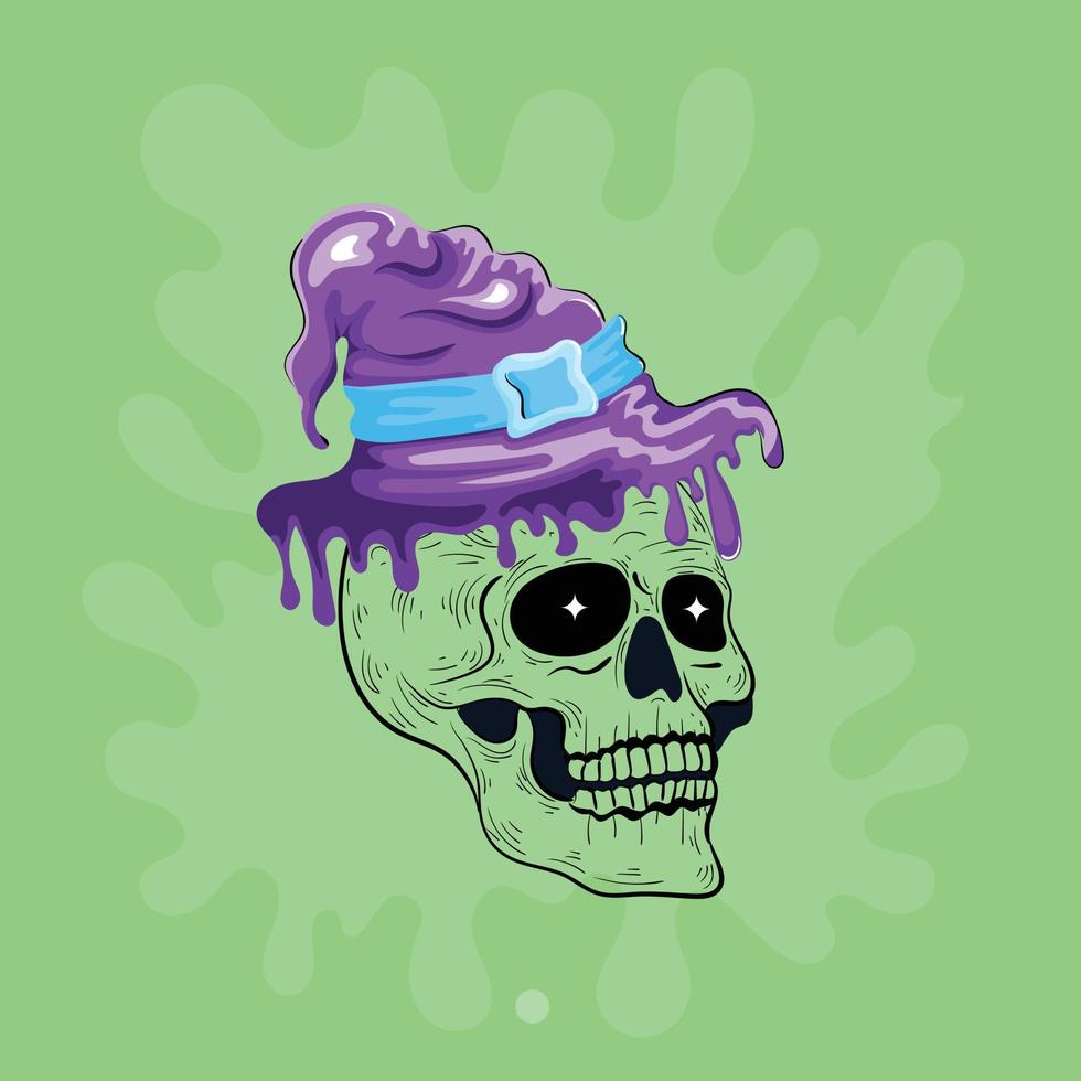 Trendy Witch Skull vector