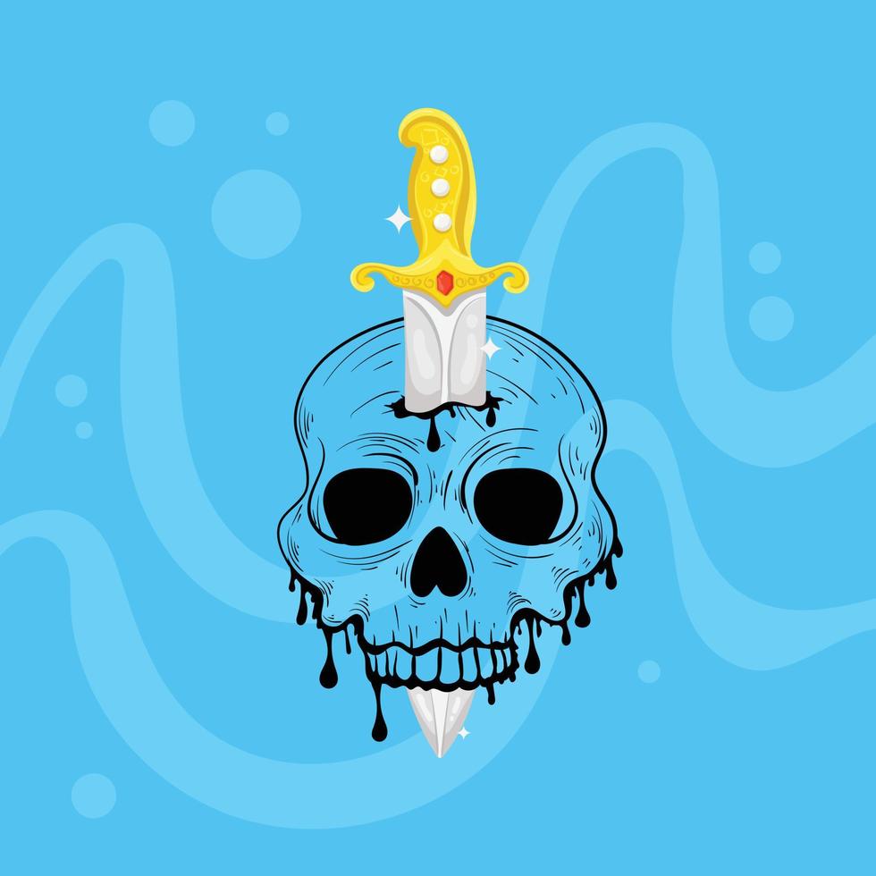 Trendy Stab Skull vector